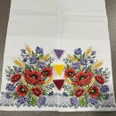 Рушник весільний з маками та волошками